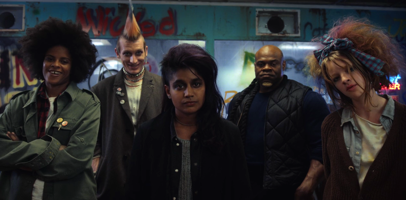 Gabrielle Maiden, James Landry Hébert, Linnea Berthelsen, Kai L. Greene, Anna Jacoby-Heron (Screenshot: Stranger Things)